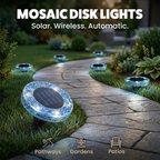 📢📢LAST DAY SALE 50% OFF⚡50K+ SOLD!💎🌟Solara™ Solar Outdoor Mosaic Disk Lights – Waterproof Decorative LED Pathway Garden Lights, Auto-On at Dusk, No Wiring Needed