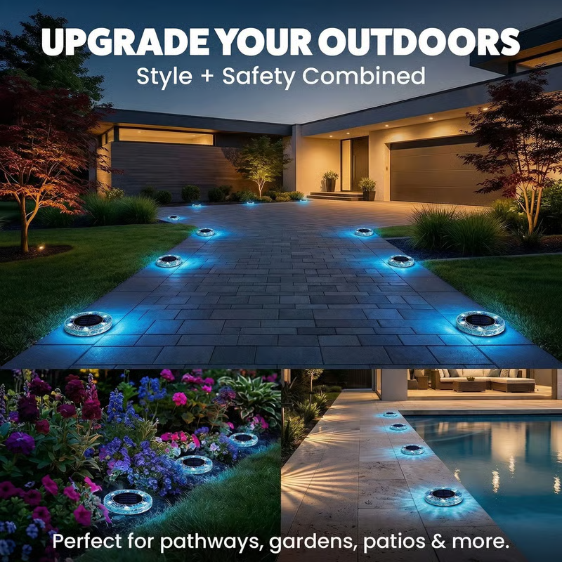 📢📢LAST DAY SALE 50% OFF⚡50K+ SOLD!💎🌟Solara™ Solar Outdoor Mosaic Disk Lights – Waterproof Decorative LED Pathway Garden Lights, Auto-On at Dusk, No Wiring Needed