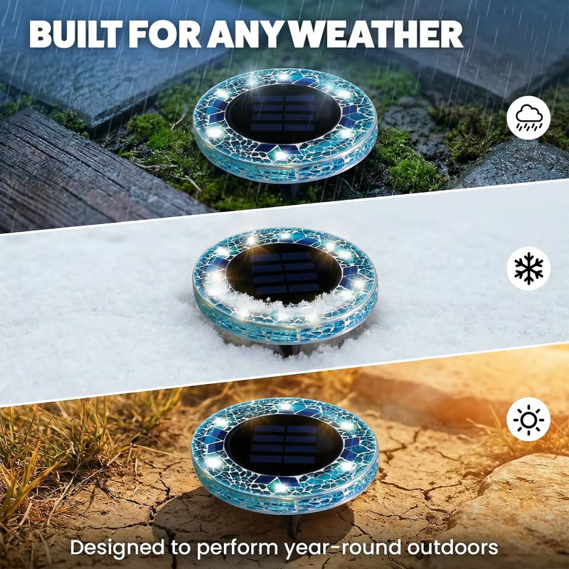📢📢LAST DAY SALE 50% OFF⚡50K+ SOLD!💎🌟Solara™ Solar Outdoor Mosaic Disk Lights – Waterproof Decorative LED Pathway Garden Lights, Auto-On at Dusk, No Wiring Needed