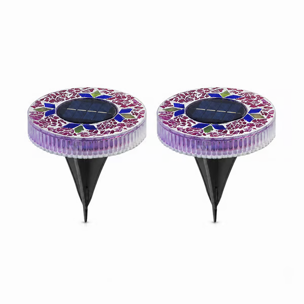 📢📢LAST DAY SALE 50% OFF⚡50K+ SOLD!💎🌟Solara™ Solar Outdoor Mosaic Disk Lights – Waterproof Decorative LED Pathway Garden Lights, Auto-On at Dusk, No Wiring Needed