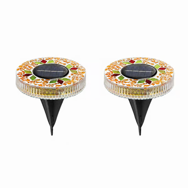 📢📢LAST DAY SALE 50% OFF⚡50K+ SOLD!💎🌟Solara™ Solar Outdoor Mosaic Disk Lights – Waterproof Decorative LED Pathway Garden Lights, Auto-On at Dusk, No Wiring Needed