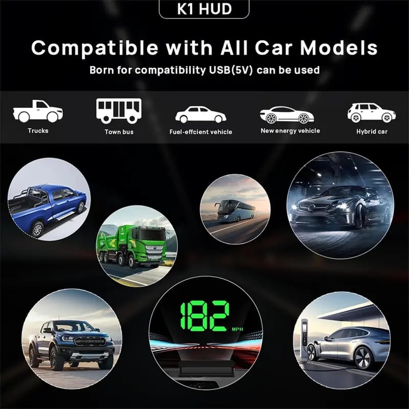 🔥Car Head Up Display | GPS Digital Speedometer