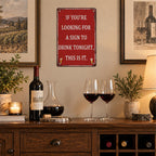 🍸 “This Is Your Sign To Drink Tonight” Vintage Wall Sign, Fun Bar Wall Decor