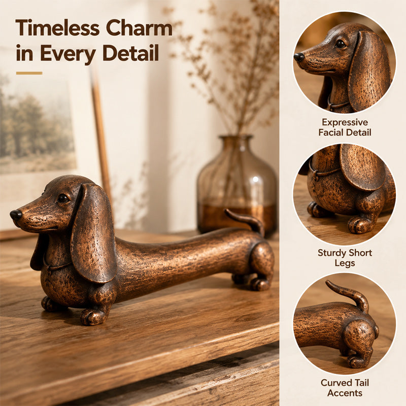🐶 Dachshund Decor Figurine ✨ Charming Tabletop Accent for Shelves & Desks