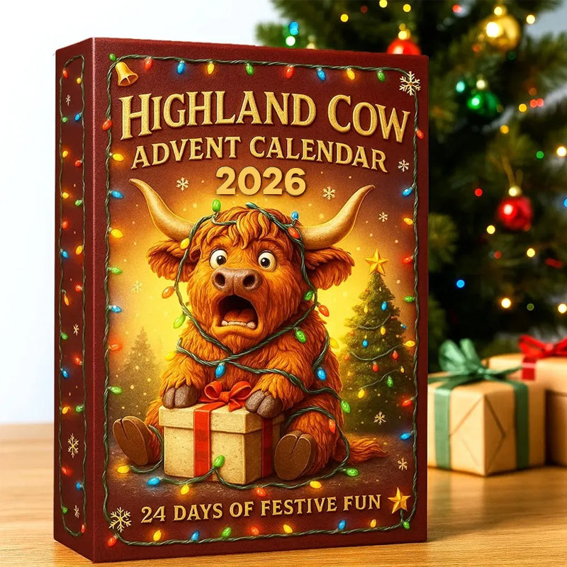 🐮 2026 Highland Cow Advent Calendar | 24‑Day Collectible 3D Figure Christmas Countdown