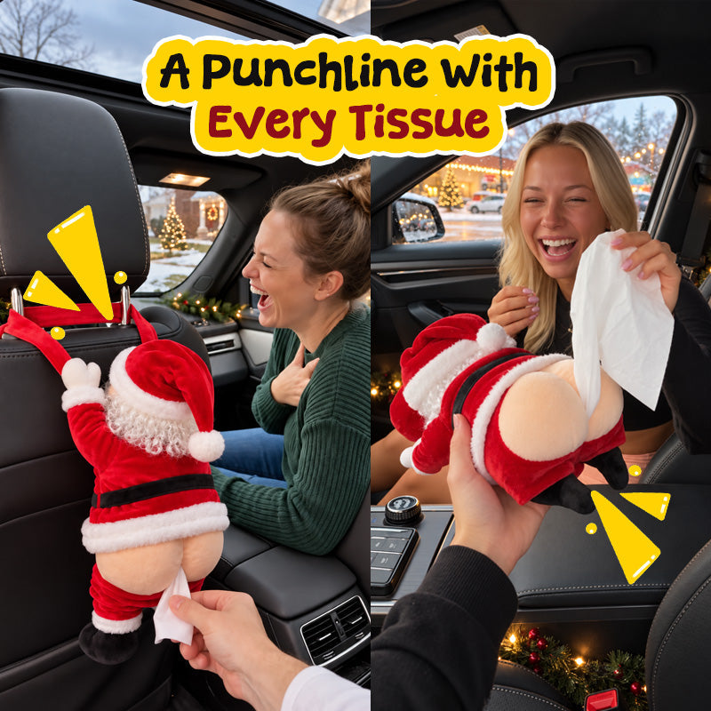 🎅 Cheeky Santa Tissue Holder – Hilarious Christmas Gag Accessory!
