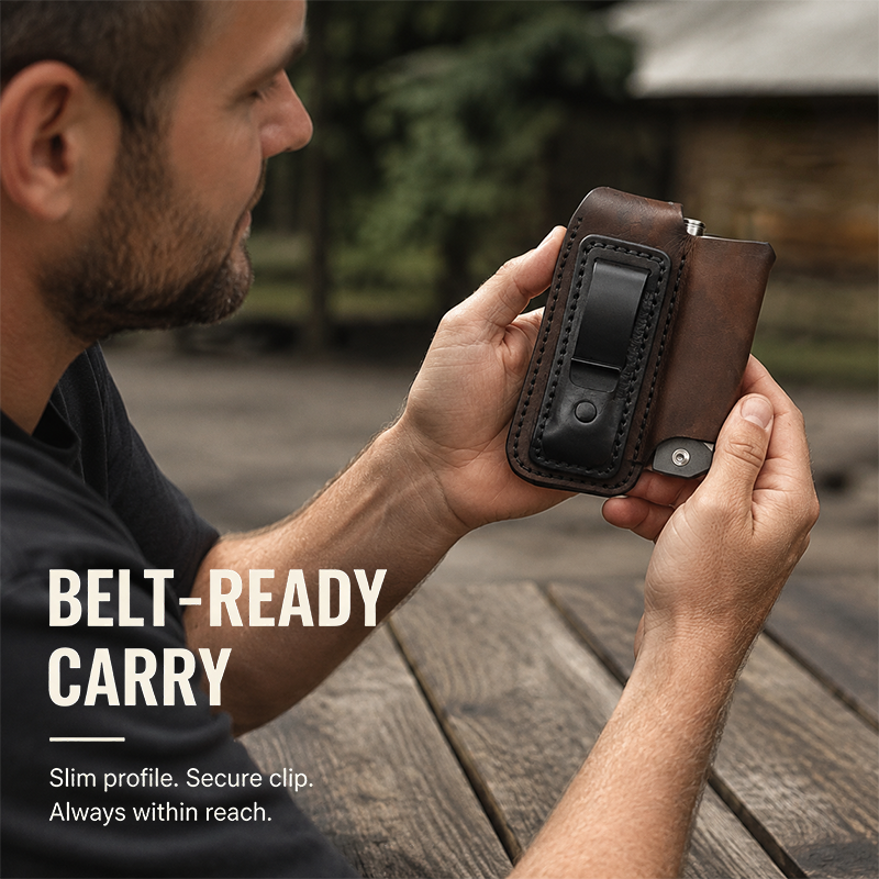 🗡️ Snap‑Closure EDC Belt Leather Tool Sheath