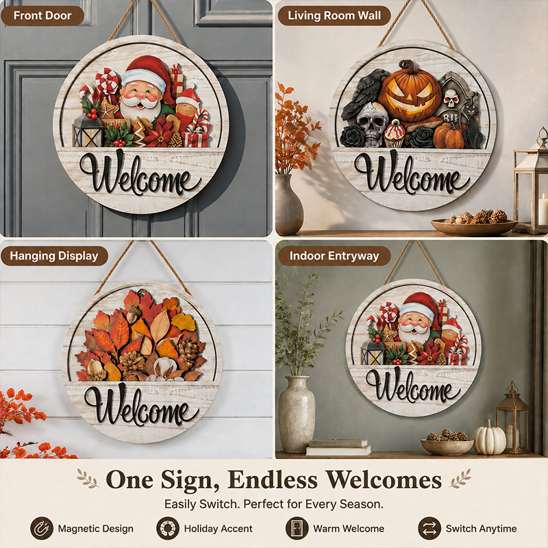 🎃 Magnetic Iron Welcome Sign