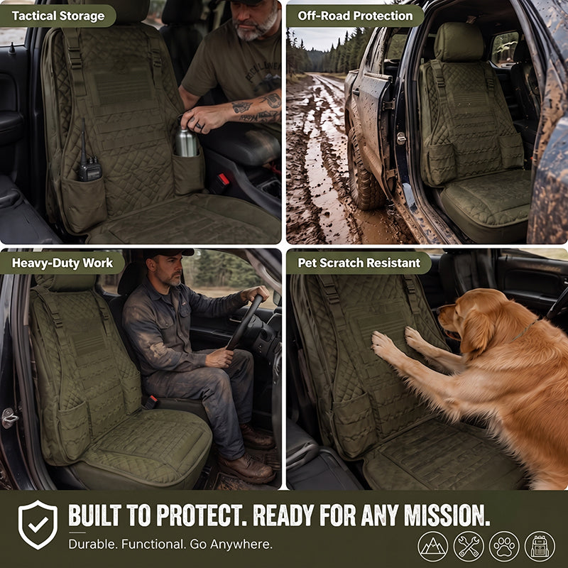 🚗Camouflage Tactical Car Seat Cover With Storage Pockets