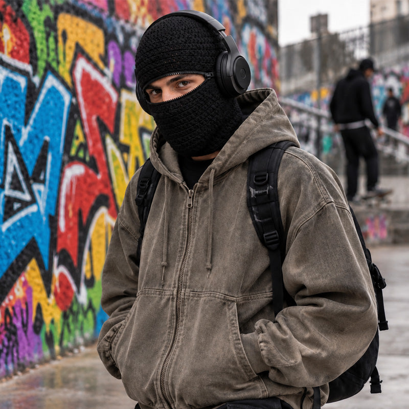 🖤 Ninja Knit Balaclava | Dark Streetwear Alternative Headwear