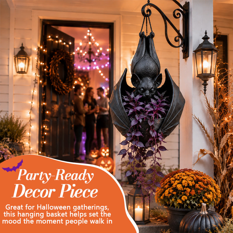 🦇 Spooky Bat Hanging Basket | Instant Halloween Porch Vibes