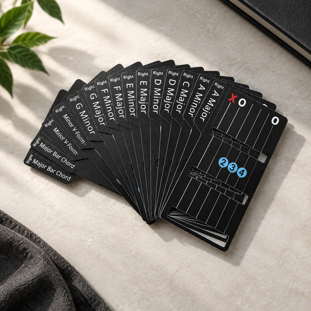🎸 Guitar Chord Cards for Beginners –   For Right & Left-Handed Players ✨ (15Pcs )