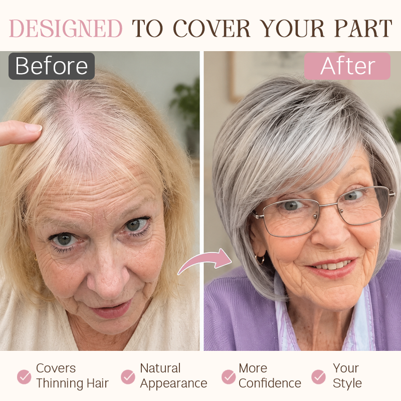✨ Natural-Looking Hair Topper – Invisible Volume Booster for Thinning Hair!
