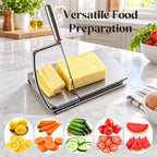 🧀✨ Stainless Steel Cheese Slicer with Scale – Effortless Even Slices for Your Platters!