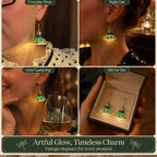 💡✨ Elegant Collectible Handmade Mini Vintage Lamp Dangle Earrings | Unique Holiday Statement Jewelry Gift for Her