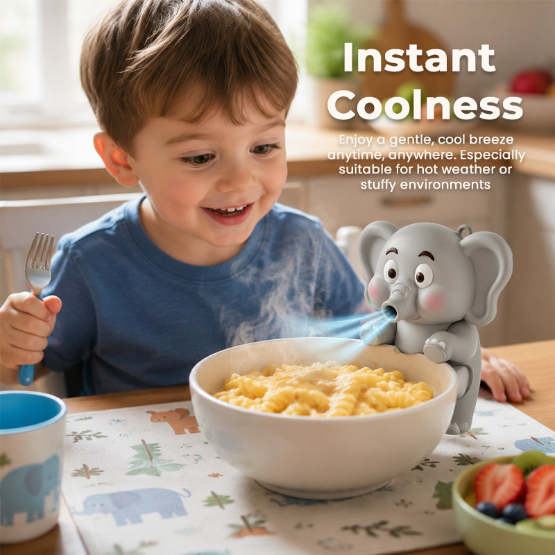 🐘 Elegant Collectible Elephant Clip-On Mini Fan | Baby Food Cooling Holiday Practical Gift