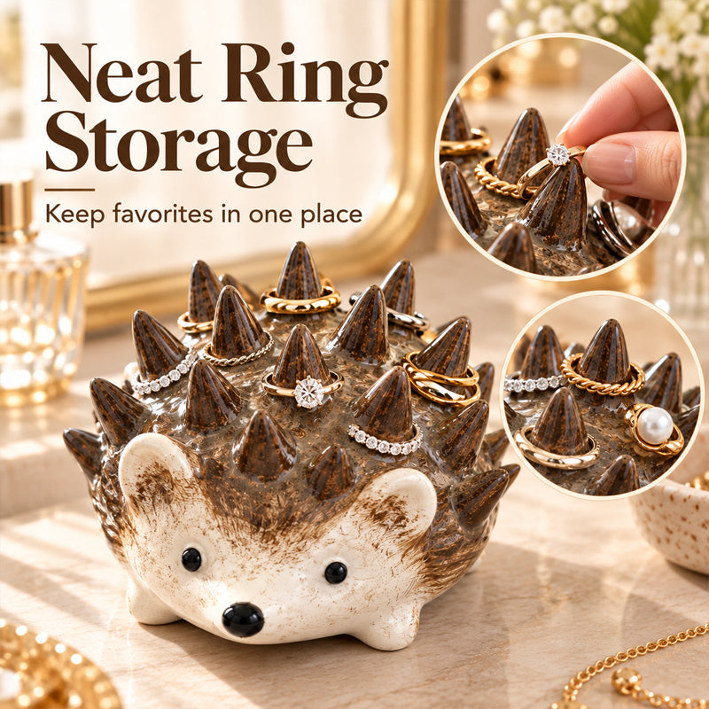 🦔 Hedgehog Ring Holder | Cute Woodland Jewelry Vibe