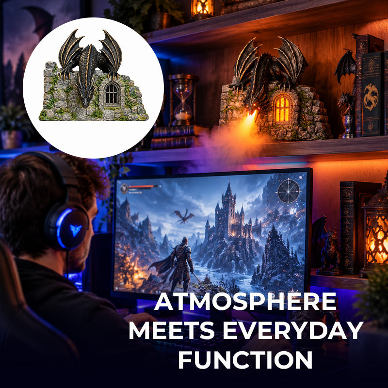 🐉 Dragon Castle Aromatherapy Humidifier – Fantasy Fire-Breathing Mist Decor!