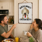 "Chicken Butt" Vintage Humor Sign 🐔 — The Ultimate Conversation Starter for Your Farmhouse Kitchen