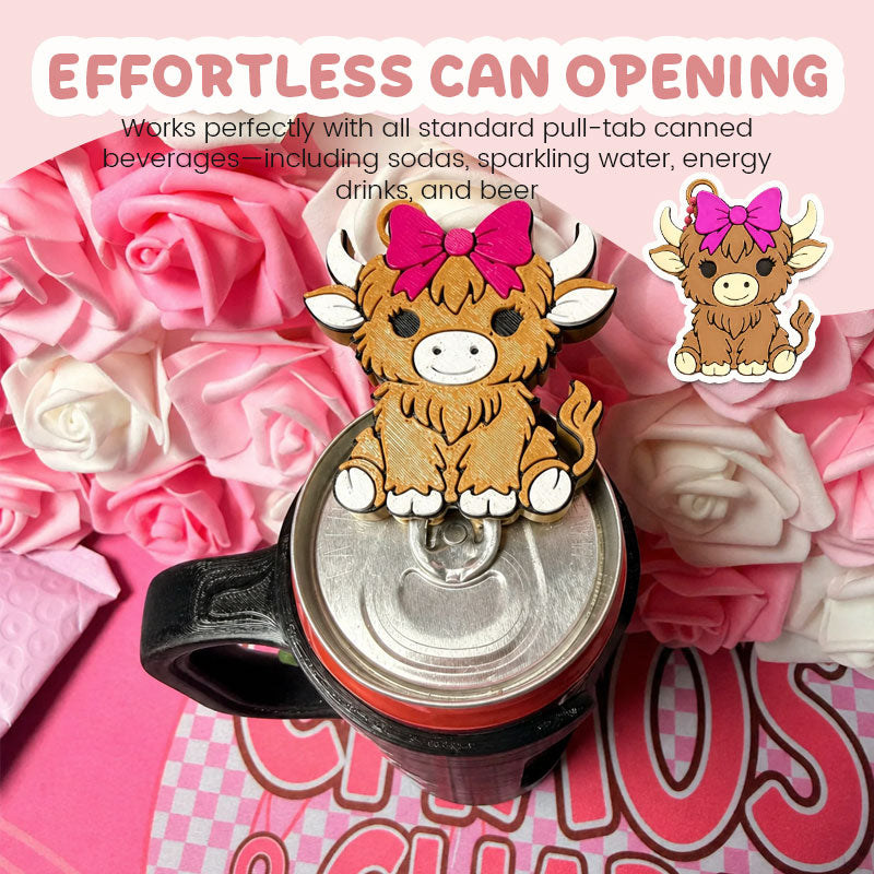 ⏳LAST DAY SPECIAL PRICE: ￡6.99!!🥤Adorable Highland Cow Nail-Saving Can Opener