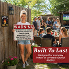 😂 Funny Warning‑Style Metal Door Sign, Humorous Wall Decor for Game Room Office Entryway