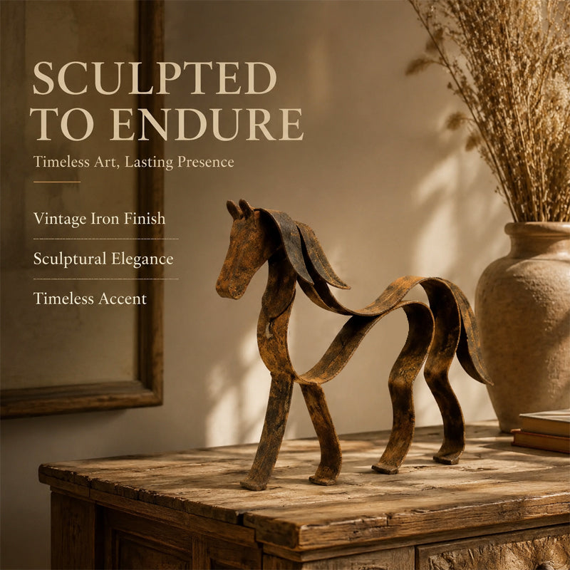 🐎 Artistic Metal Horse Sculpture ✨ Timeless Vintage‑Patina Home Accent