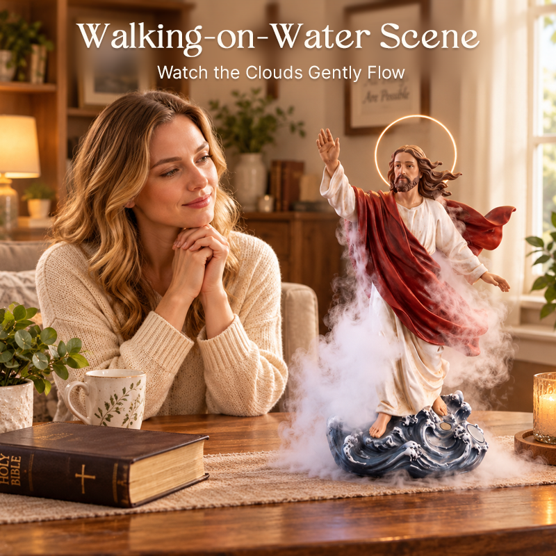 🕊️ Jesus Walking on Water Backflow Incense Burner – Spiritual Prayer Table Decor!