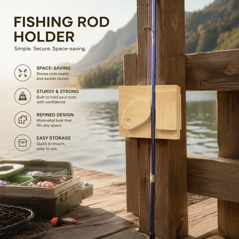 🎣 Fishing Rod Wall Rack 🧩 Neat Wall Storage for Anglers