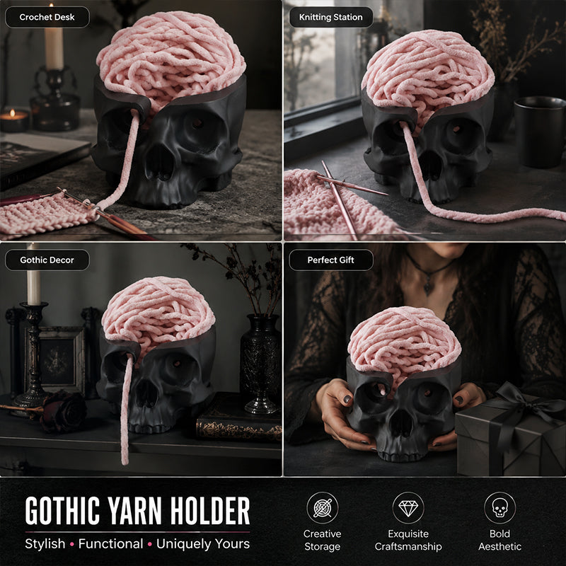 💀 Skull Print Yarn Storage Holder