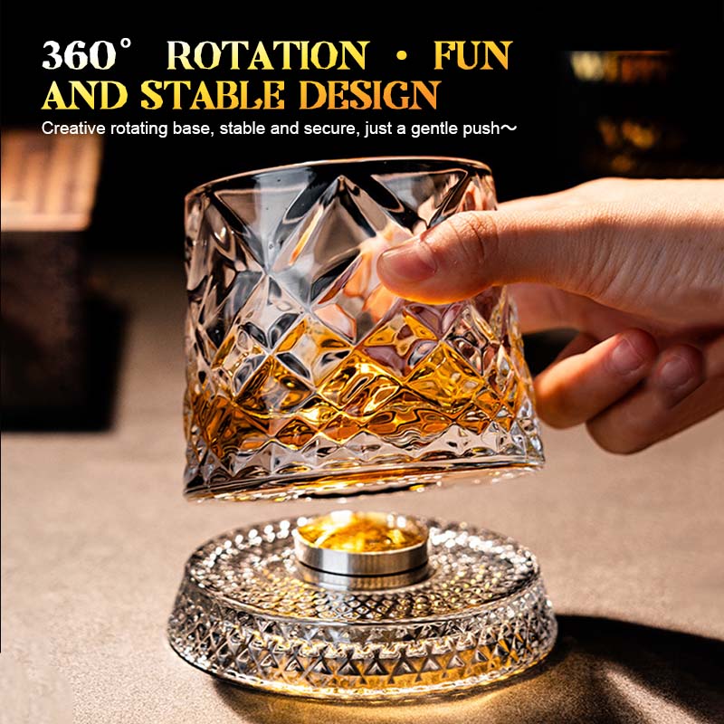 ✨Luxury Rotating Whiskey Glass · Crystal Spin Collection🍸