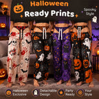 🎃 Spooky Season Allover Print Pants, Perfect for Halloween Night Gatherings