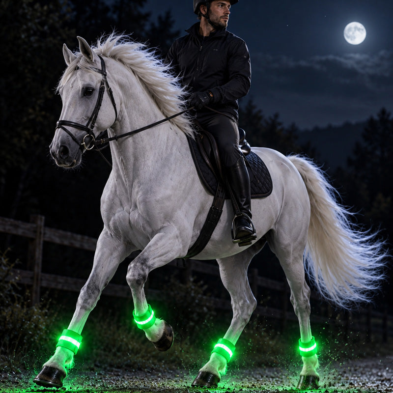 🐎 LED Horse Leg Bands | Evening Riding Safety Glow Vibe