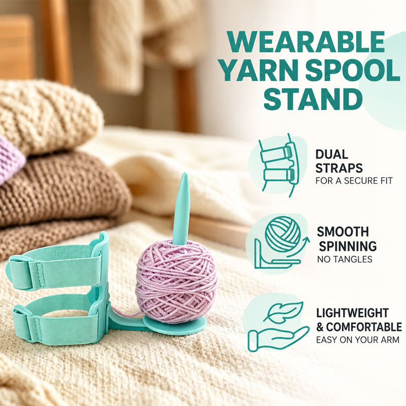 🧶 Portable Arm Yarn Holder – Hands‑Free Anti‑Roll Yarn Support for Knitting & Crochet