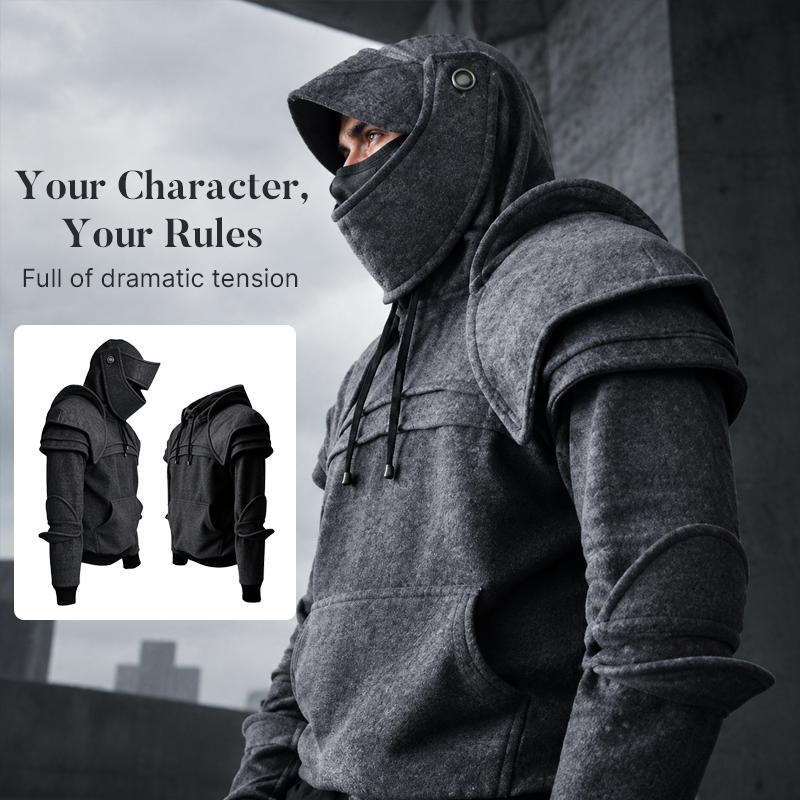 🛡️ Knight Cosplay Hoodie – Medieval Fantasy Streetwear Pullover!