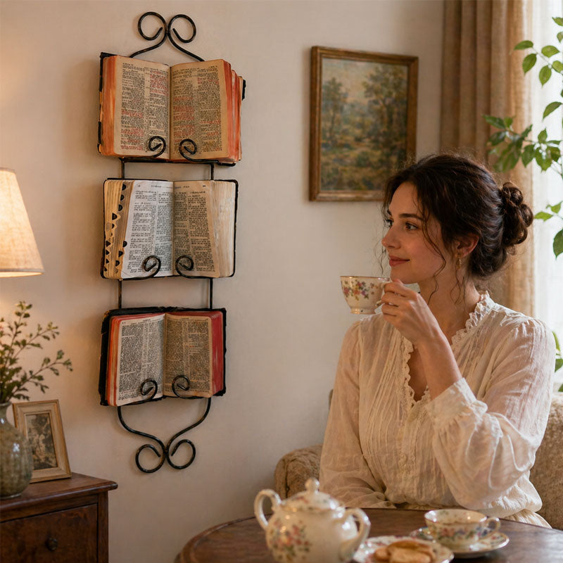 Vintage English Wall-Mounted Book Stand