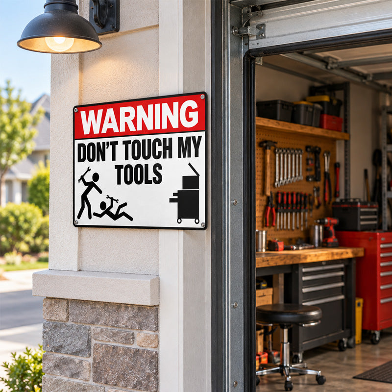 🔧 Don't Touch My Tools Warning Sign | Garage Workshop Vibe