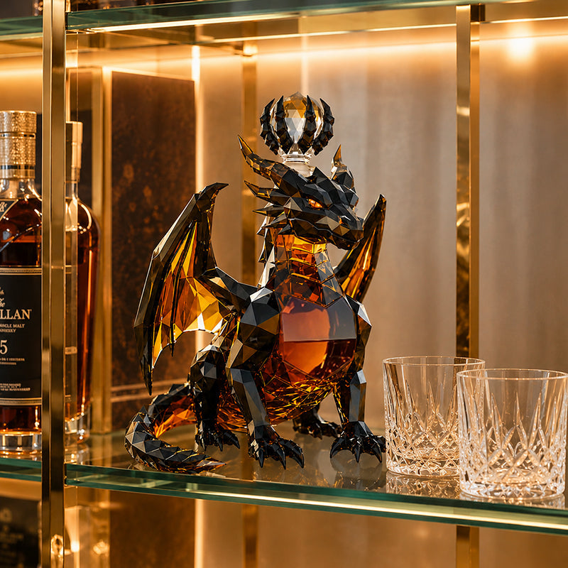 🐉🥃Black Dragon Collector's Edition Crystal Whisky Bottle