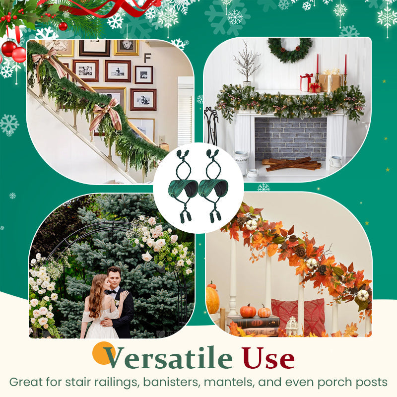 🎀 Reusable Soft Fabric Banister Garland Ties – Scratch‑Free Holiday Stair Decoration