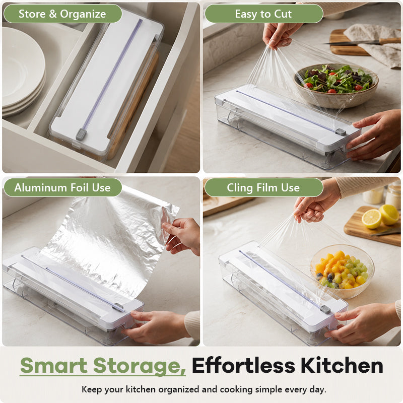 ✂️Kitchen Aluminum Foil Paper Plastic Wrap Storage Cutting Box