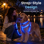 🐕 LED Light-Up Dog Harness & Leash Set – Stylish Glow for Night Walks!
