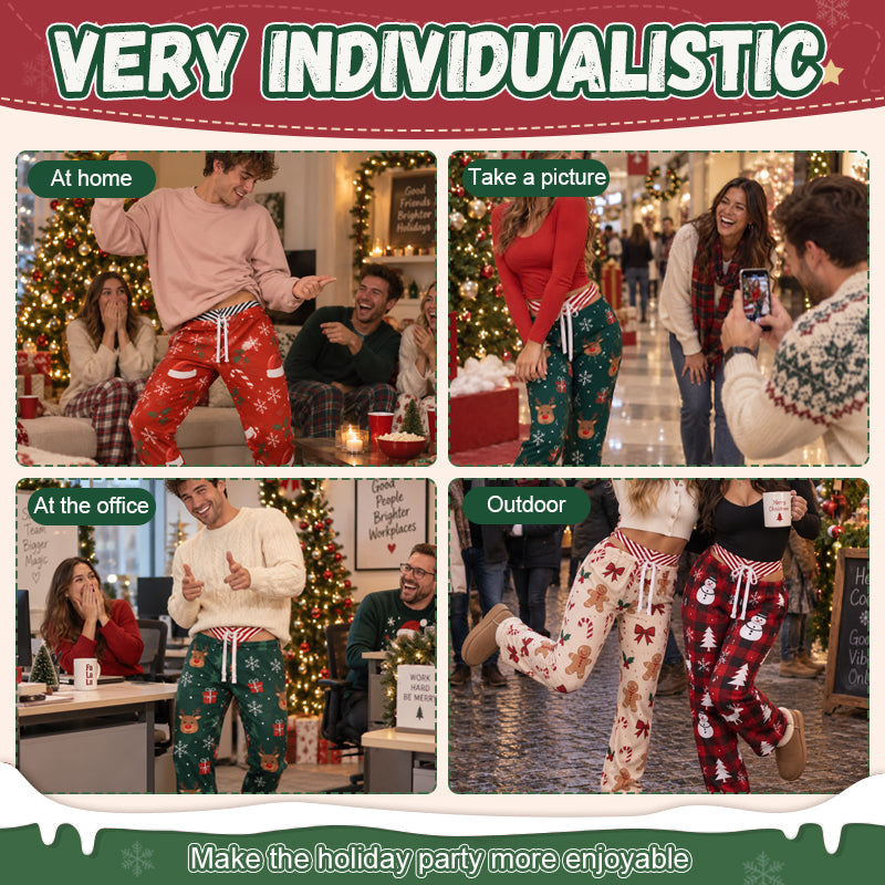 🎄 Christmas Lounge Pants – Playful Festive Print Loungewear for Holiday Nights