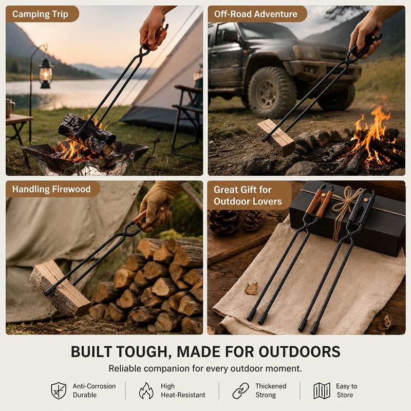 ✨Outdoor Fire‑Side Gripping Tool | Secure Log Handling for Camping & Backyard Fire Pit