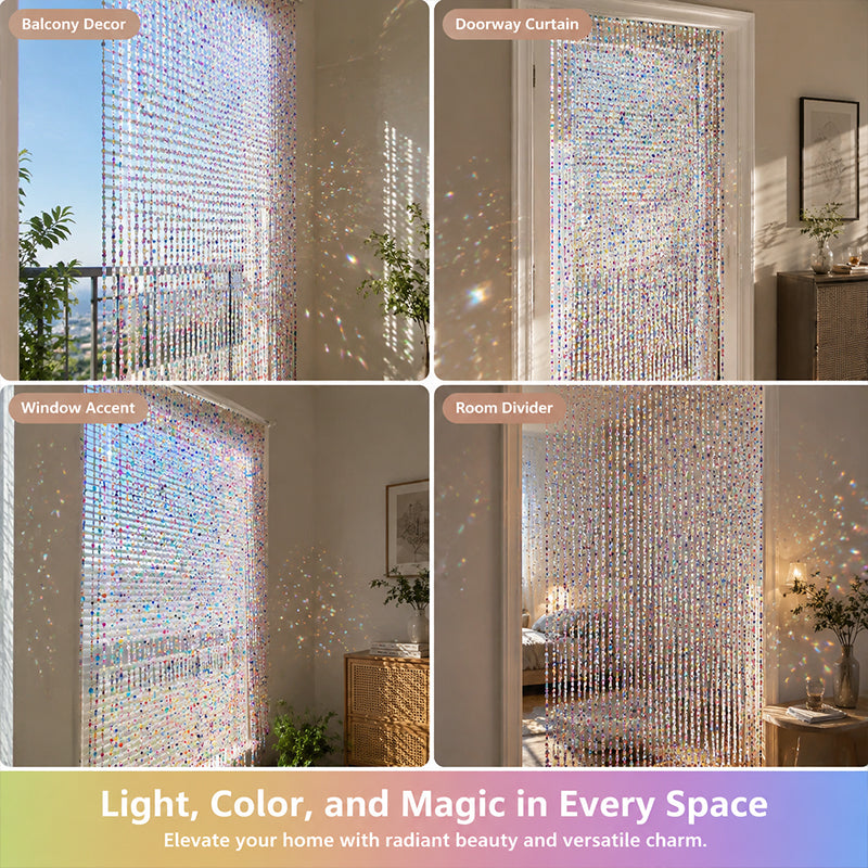 Sparkling Rainbow Beaded Window Curtain ✨🌈