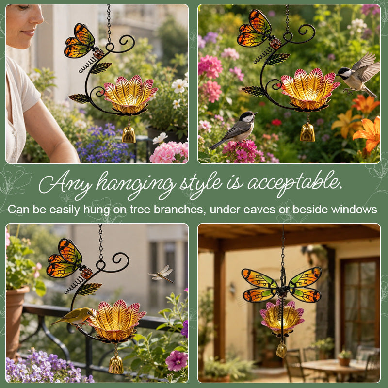 🦋 Butterfly Bird‑Feeder Wind Chime 🌼 Whimsical Garden Hanging Decor