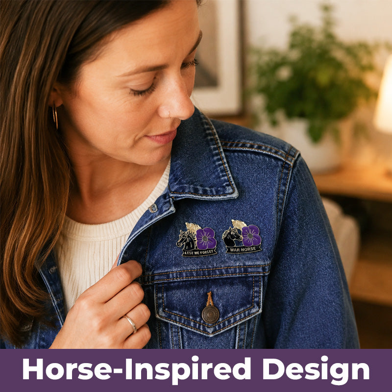 🌺 Purple Poppy Horse Memorial Brooch 💜 Meaningful Symbol Accessory