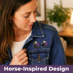🌺 Purple Poppy Horse Memorial Brooch 💜 Meaningful Symbol Accessory