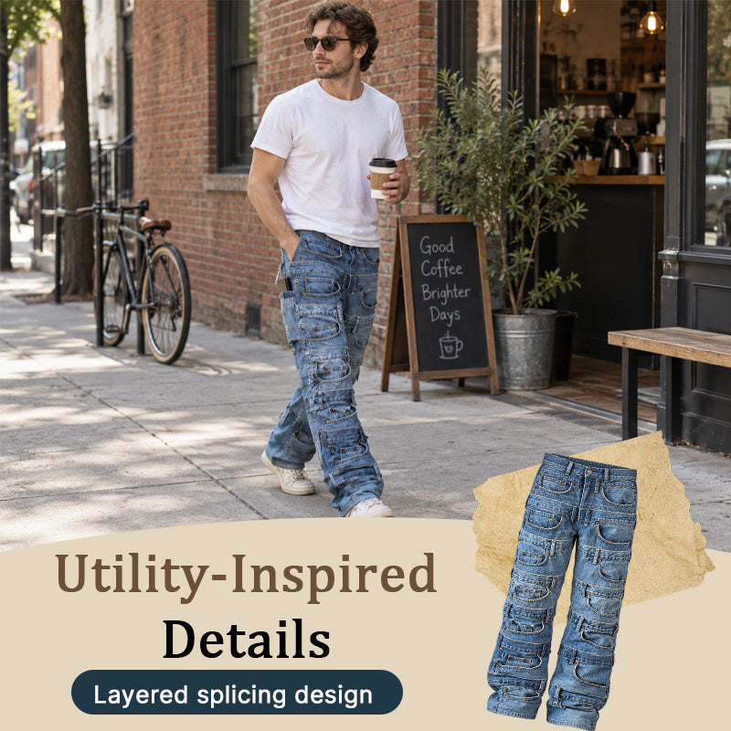 Multi-Pocket Utility Jeans 🧵