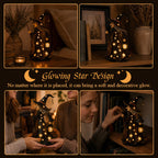 🌙 Glowing Starlight Witch Figurine｜Magical Spooky‑Cute Night Light Decor