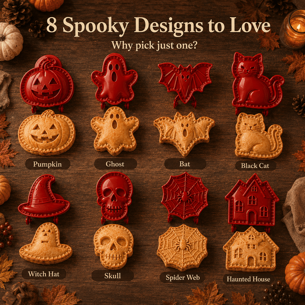 🎃 Spooky Halloween Hand‑Pie Press Set | 8 Unique Spooky Shapes for Festive Party Pastries