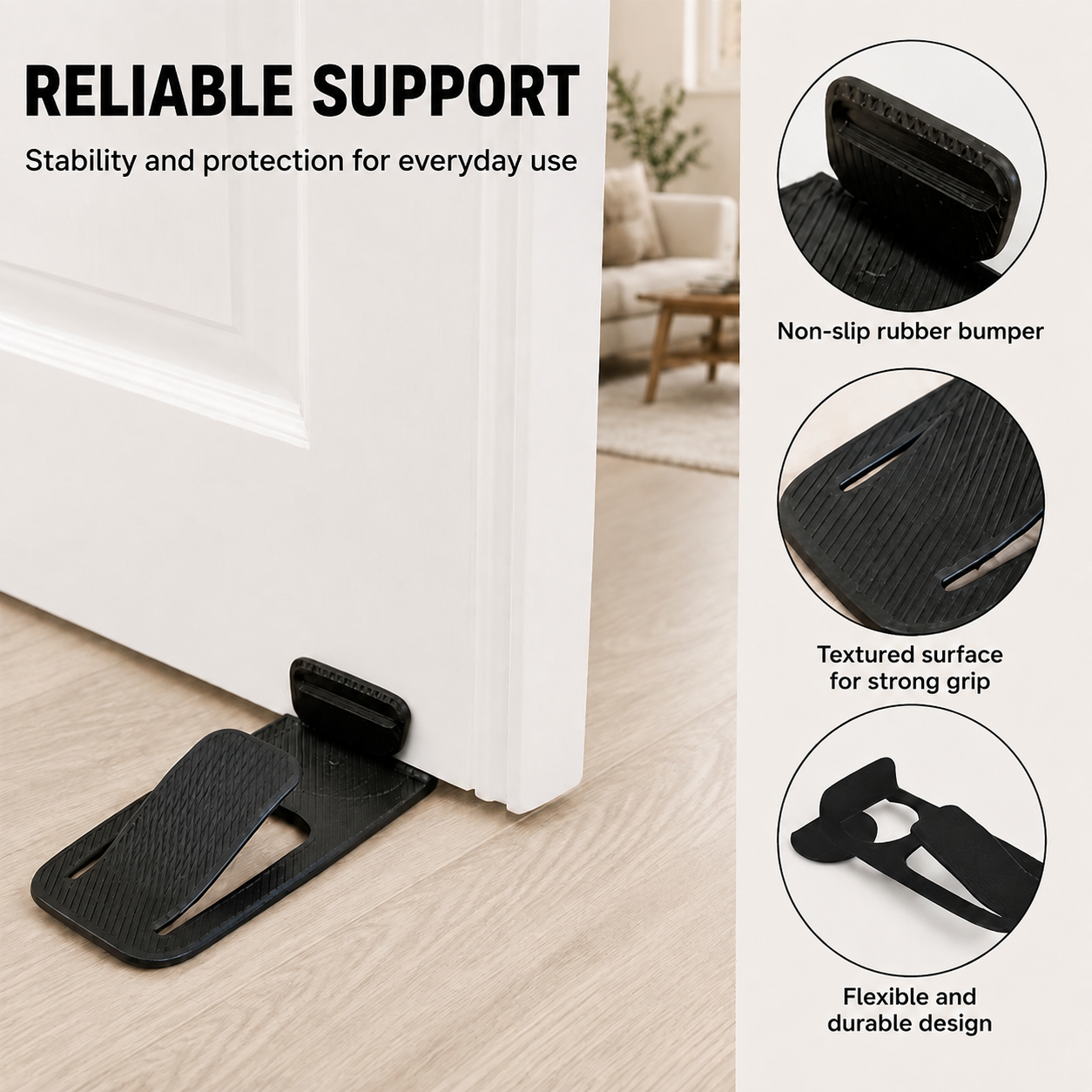 🚪 Discreet Multifunctional Door Stop ✨ Anti‑Pinch Safety Guard for Babies